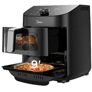 Friteuza cu aer cald dubla MIDEA MAD1100DADK, 3.5kg, 11l, 1850W, negru Friteuza cu aer cald dubla MIDEA MAD1100DADK, 3.5kg, 11l, 1850W, negru
