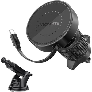 Suport auto cu incarcare wireless PROMATE MagDrive-R, parbriz/ventilatie, MagSafe 15W, negru Suport auto cu incarcare wireless PROMATE MagDrive-R, parbriz/ventilatie, MagSafe 15W, negru