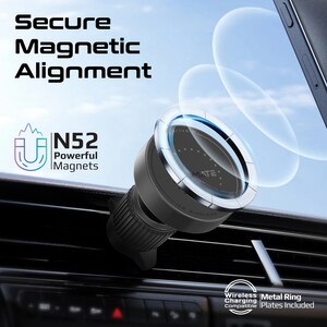 Suport auto cu incarcare wireless PROMATE MagDrive-R, parbriz/ventilatie, MagSafe 15W, negru Suport auto cu incarcare wireless PROMATE MagDrive-R, parbriz/ventilatie, MagSafe 15W, negru