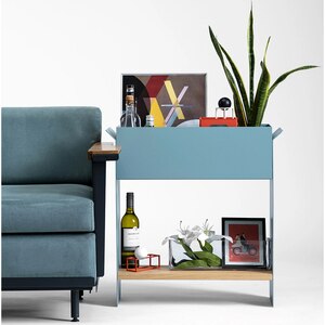 Unitate depozitare cu suport ghiveci flori SPIN Fliss, 68 x 25 x 71 cm, albastru Unitate depozitare cu suport ghiveci flori SPIN Fliss, 68 x 25 x 71 cm, albastru