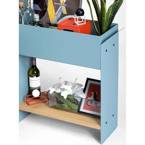 Unitate depozitare cu suport ghiveci flori SPIN Fliss, 68 x 25 x 71 cm, albastru Unitate depozitare cu suport ghiveci flori SPIN Fliss, 68 x 25 x 71 cm, albastru