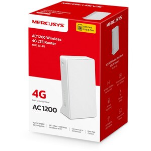 Router Wireless MERCUSYS MB130-4G, Dual Band 300 + 867 Mbps, 4G, alb Router Wireless MERCUSYS MB130-4G, Dual Band 300 + 867 Mbps, 4G, alb