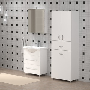 Dulap baie cu oglinda Woodart Medeea, 60 x 15 x 68 cm, alb Dulap baie cu oglinda Woodart Medeea, 60 x 15 x 68 cm, alb
