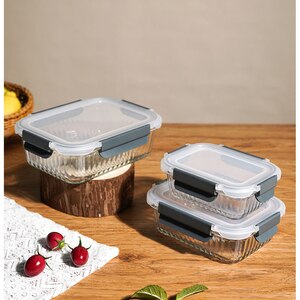 Set caserole MYRIA MC4058, 3 piese, 0.37- 1.05l, sticla, transparent Set caserole MYRIA MC4058, 3 piese, 0.37- 1.05l, sticla, transparent