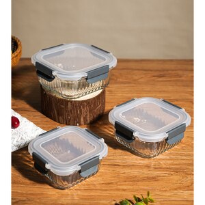 Set caserole MYRIA MC4059, 3 piese, 0.31 - 0.8l, sticla, transparent Set caserole MYRIA MC4059, 3 piese, 0.31 - 0.8l, sticla, transparent
