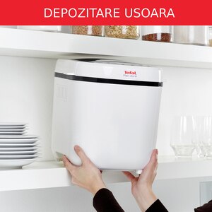 Masina de copt paine TEFAL Pain Dore PF210138, 1kg, 12 programe, 720W, alb-negru Masina de copt paine TEFAL Pain Dore PF210138, 1kg, 12 programe, 720W, alb-negru