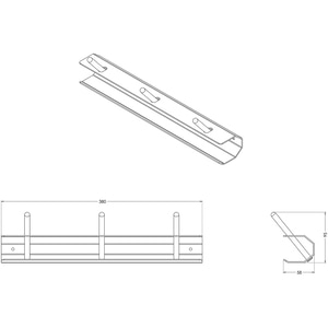 Cuier perete Jaw, 38 cm, alb Cuier perete Jaw, 38 cm, alb