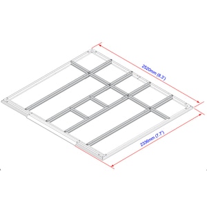 Cadru podea DURAMAX Eco 8X8, otel, 247.3 x 221.6 x 2 cm Cadru podea DURAMAX Eco 8X8, otel, 247.3 x 221.6 x 2 cm