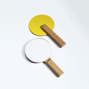 Oglinda cosmetica SPIN Paddle Vanity, 15 x 25 cm, Lemn, galben Oglinda cosmetica SPIN Paddle Vanity, 15 x 25 cm, Lemn, galben