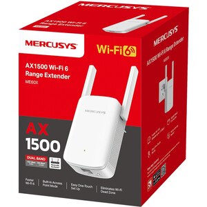 Wireless Range Extender MERCUSYS ME60X AX1500, Dual-Band 300 + 1201 Mbps, alb Wireless Range Extender MERCUSYS ME60X AX1500, Dual-Band 300 + 1201 Mbps, alb