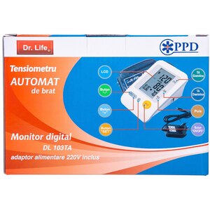 Tensiometru digital de brat DR. LIFE DL103TA, 120 memorii, alb Tensiometru digital de brat DR. LIFE DL103TA, 120 memorii, alb