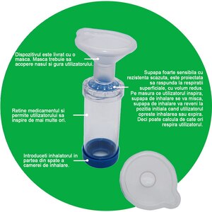 Camera de inhalare KIDSCARE KCCI10C, albastru-transparent Camera de inhalare KIDSCARE KCCI10C, albastru-transparent