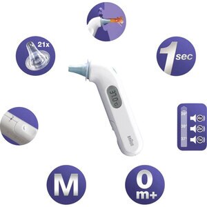 Termometru auricular BRAUN Thermoscan 3 TOW004783, alb-albastru Termometru auricular BRAUN Thermoscan 3 TOW004783, alb-albastru