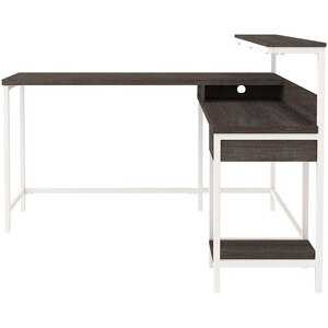 Birou Dorrinson, 140 x 140 x 99 cm, alb-grej Birou Dorrinson, 140 x 140 x 99 cm, alb-grej