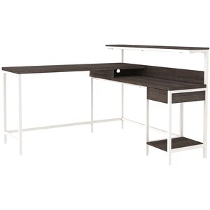 Birou Dorrinson, 140 x 140 x 99 cm, alb-grej Birou Dorrinson, 140 x 140 x 99 cm, alb-grej