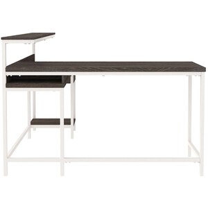 Birou Dorrinson, 140 x 140 x 99 cm, alb-grej Birou Dorrinson, 140 x 140 x 99 cm, alb-grej