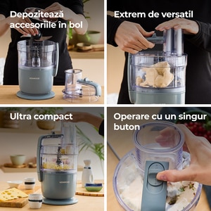 Robot de bucatarie KENWOOD MultiPro Go 0W22010102, vas 1.3l, 650W, 2 trepte viteza, albastru Robot de bucatarie KENWOOD MultiPro Go 0W22010102, vas 1.3l, 650W, 2 trepte viteza, albastru