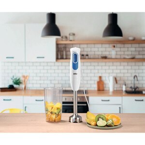 Mixer vertical BRAUN MQ20.001M, 0.6l, 600W, 2 trepte viteza, alb-albastru Mixer vertical BRAUN MQ20.001M, 0.6l, 600W, 2 trepte viteza, alb-albastru