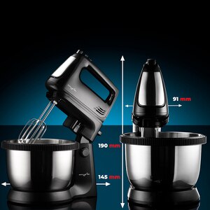 Mixer cu bol MYRIA MY4024BK, 3.4l, 300W, 5 trepte viteza, argintiu-negru Mixer cu bol MYRIA MY4024BK, 3.4l, 300W, 5 trepte viteza, argintiu-negru