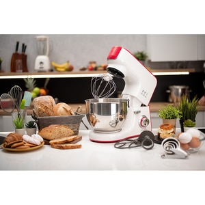 Mixer cu bol MYRIA MY4121, 5l, 1000W, 10 trepte viteza, alb-rosu Mixer cu bol MYRIA MY4121, 5l, 1000W, 10 trepte viteza, alb-rosu