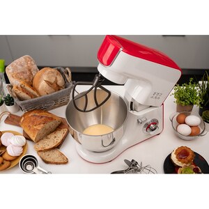 Mixer cu bol MYRIA MY4121, 5l, 1000W, 10 trepte viteza, alb-rosu Mixer cu bol MYRIA MY4121, 5l, 1000W, 10 trepte viteza, alb-rosu