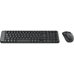 Kit tastatura si mouse Wireless LOGITECH MK220, USB, Layout UK, negru Kit tastatura si mouse Wireless LOGITECH MK220, USB, Layout UK, negru