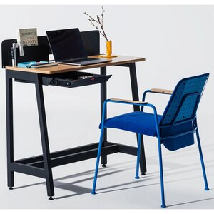 Scaun birou vizitator Line, textil, albastru Scaun birou vizitator Line, textil, albastru