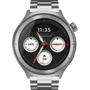 Smartwatch MOTOROLA Moto Watch, 47mm, GPS, Android, Silver Metallic + Herbal Garden Silicone Smartwatch MOTOROLA Moto Watch, 47mm, GPS, Android, Silver Metallic + Herbal Garden Silicone