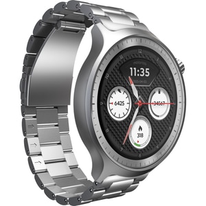 Smartwatch MOTOROLA Moto Watch, 47mm, GPS, Android, Silver Metallic + Herbal Garden Silicone Smartwatch MOTOROLA Moto Watch, 47mm, GPS, Android, Silver Metallic + Herbal Garden Silicone