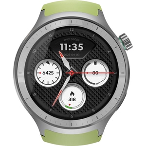 Smartwatch MOTOROLA Moto Watch, 47mm, GPS, Android, Silver Metallic + Herbal Garden Silicone Smartwatch MOTOROLA Moto Watch, 47mm, GPS, Android, Silver Metallic + Herbal Garden Silicone