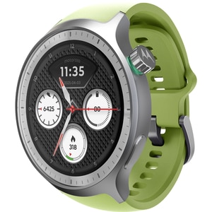 Smartwatch MOTOROLA Moto Watch, 47mm, GPS, Android, Silver Metallic + Herbal Garden Silicone Smartwatch MOTOROLA Moto Watch, 47mm, GPS, Android, Silver Metallic + Herbal Garden Silicone