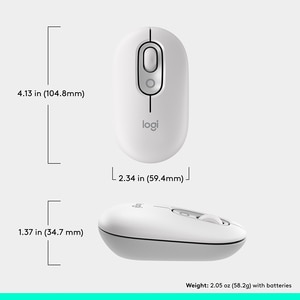 Mouse Wireless LOGITECH Pop Emoji, Dual Mode, Bluetooth, alb Mouse Wireless LOGITECH Pop Emoji, Dual Mode, Bluetooth, alb