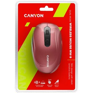 Mouse Wireless CANYON MW-9, Dual Mode, 1600 dpi, Bluetooth, rosu Mouse Wireless CANYON MW-9, Dual Mode, 1600 dpi, Bluetooth, rosu