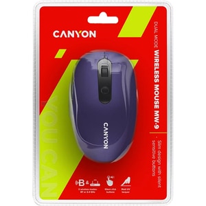 Mouse Wireless CANYON MW-9, Dual Mode, 1600 dpi, Bluetooth, violet Mouse Wireless CANYON MW-9, Dual Mode, 1600 dpi, Bluetooth, violet