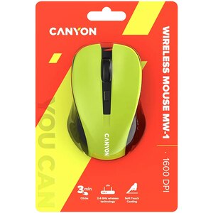 Mouse Wireless CANYON MW-1, 1600 dpi, galben Mouse Wireless CANYON MW-1, 1600 dpi, galben