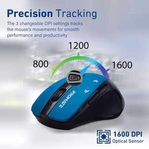 Mouse Wireless PROMATE Cursor, 1600 dpi, albastru Mouse Wireless PROMATE Cursor, 1600 dpi, albastru