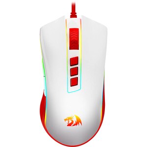 Mouse Gaming REDRAGON Cobra M711C, USB, 12400 dpi, alb-rosu Mouse Gaming REDRAGON Cobra M711C, USB, 12400 dpi, alb-rosu