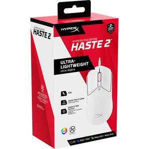Mouse Gaming HyperX Pulsefire Haste 2, 26000 dpi, alb Mouse Gaming HyperX Pulsefire Haste 2, 26000 dpi, alb