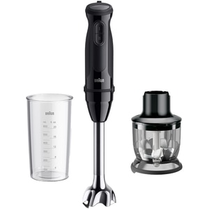 Mixer vertical BRAUN MQ30201M, 0.6l, 900W, 2 trepte viteza, negru Mixer vertical BRAUN MQ30201M, 0.6l, 900W, 2 trepte viteza, negru