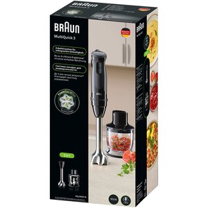 Mixer vertical BRAUN MQ30201M, 0.6l, 900W, 2 trepte viteza, negru Mixer vertical BRAUN MQ30201M, 0.6l, 900W, 2 trepte viteza, negru
