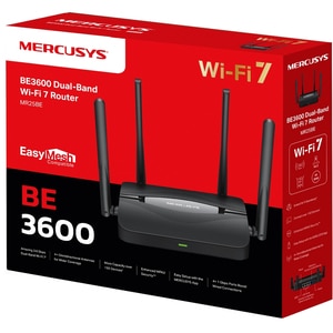 Router Wireless Gigabit MERCUSYS MR25BE BE3600, WI-Fi 7, Dual Band 688 + 2880 Mbps, negru Router Wireless Gigabit MERCUSYS MR25BE BE3600, WI-Fi 7, Dual Band 688 + 2880 Mbps, negru