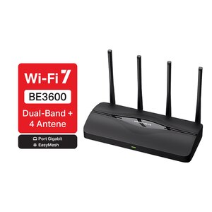 Router Wireless Gigabit MERCUSYS MR25BE BE3600, WI-Fi 7, Dual Band 688 + 2880 Mbps, negru Router Wireless Gigabit MERCUSYS MR25BE BE3600, WI-Fi 7, Dual Band 688 + 2880 Mbps, negru