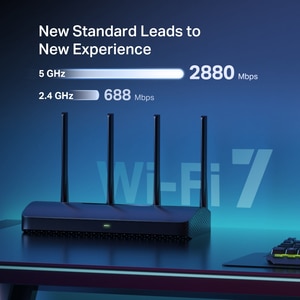 Router Wireless Gigabit MERCUSYS MR27BE BE3600, WI-Fi 7, Dual Band 688 + 2880 Mbps, negru Router Wireless Gigabit MERCUSYS MR27BE BE3600, WI-Fi 7, Dual Band 688 + 2880 Mbps, negru