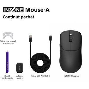 Mouse Gaming Wireless SONY INZONE A, 30000 dpi, negru Mouse Gaming Wireless SONY INZONE A, 30000 dpi, negru