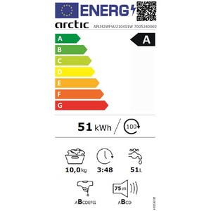 Masina de spalat rufe frontala ARCTIC APLM2WFSU210411W, Extra Steam, 10 kg, 1400rpm, Clasa A, alb Masina de spalat rufe frontala ARCTIC APLM2WFSU210411W, Extra Steam, 10 kg, 1400rpm, Clasa A, alb