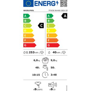 Masina de spalat rufe frontala cu uscator WHIRLPOOL FFWDB 964489 SBSV EE, 6th Sense, 9/6 kg, 1400rpm, Clasa A/C, argintiu Masina de spalat rufe frontala cu uscator WHIRLPOOL FFWDB 964489 SBSV EE, 6th Sense, 9/6 kg, 1400rpm, Clasa A/C, argintiu