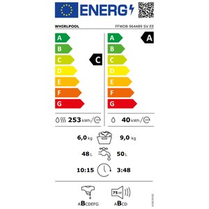 Masina de spalat rufe frontala cu uscator WHIRLPOOL FFWDB 964489 SV EE, 6th Sense, 9/6 kg, 1400rpm, Clasa A/C, alb Masina de spalat rufe frontala cu uscator WHIRLPOOL FFWDB 964489 SV EE, 6th Sense, 9/6 kg, 1400rpm, Clasa A/C, alb