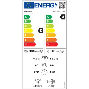Masina de spalat rufe frontala cu uscator SAMSUNG WD11DG5B15BELE, Wi-Fi, Eco Bubble, 9/6 kg, 1400rpm, Clasa A/D, alb Masina de spalat rufe frontala cu uscator SAMSUNG WD11DG5B15BELE, Wi-Fi, Eco Bubble, 9/6 kg, 1400rpm, Clasa A/D, alb