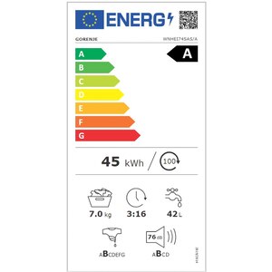 Masina de spalat rufe frontala slim GORENJE WNHEI74SAS/A, Steamtech, 7 kg, 1400rpm, Clasa A, antracit Masina de spalat rufe frontala slim GORENJE WNHEI74SAS/A, Steamtech, 7 kg, 1400rpm, Clasa A, antracit