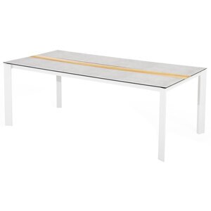 Masa terasa MYRIA Aimar, aluminiu, 200 x 100 x 74.5 cm, alb-gri deschis Masa terasa MYRIA Aimar, aluminiu, 200 x 100 x 74.5 cm, alb-gri deschis